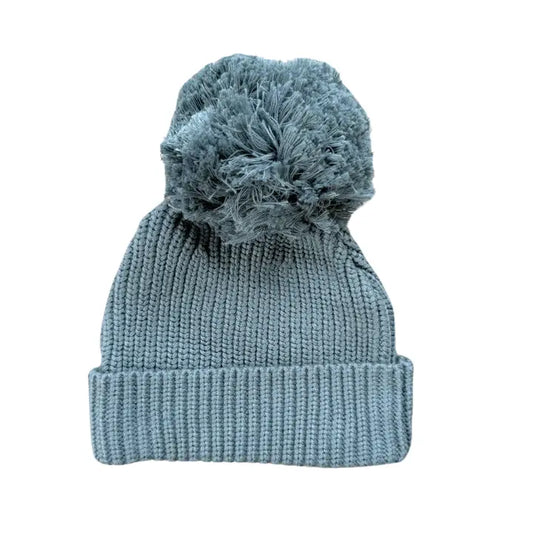 Knit Pom Hat // Deep Slate