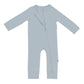 Light blue baby romper with a zipper closure