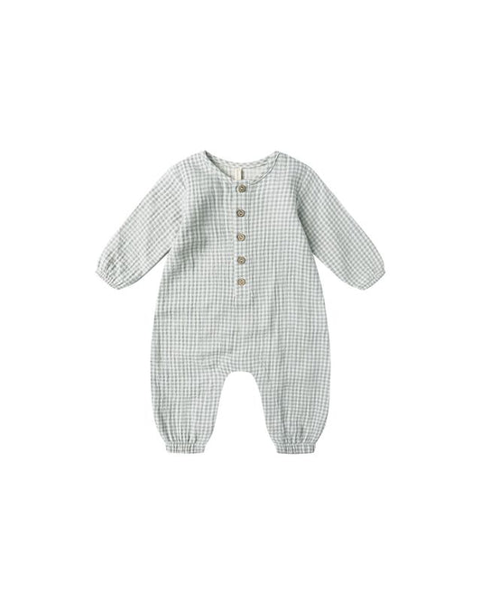 Woven Jumpsuit // Blue Gingham