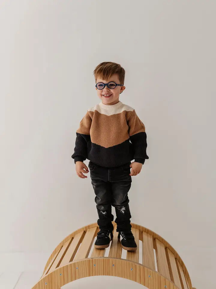 Colorblock Sweatshirt // Bronze