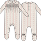 Marnie Rosebud Stripe // Smocked Peter Pan Snap Footie
