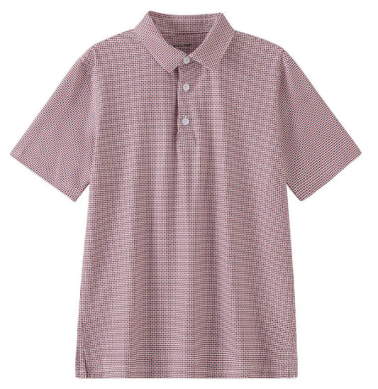 Red White and Blue Micro Print Texas Polo
