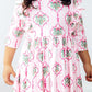 Merry Mistletoe 3/4 Sleeve Ruffle Twirl Dress