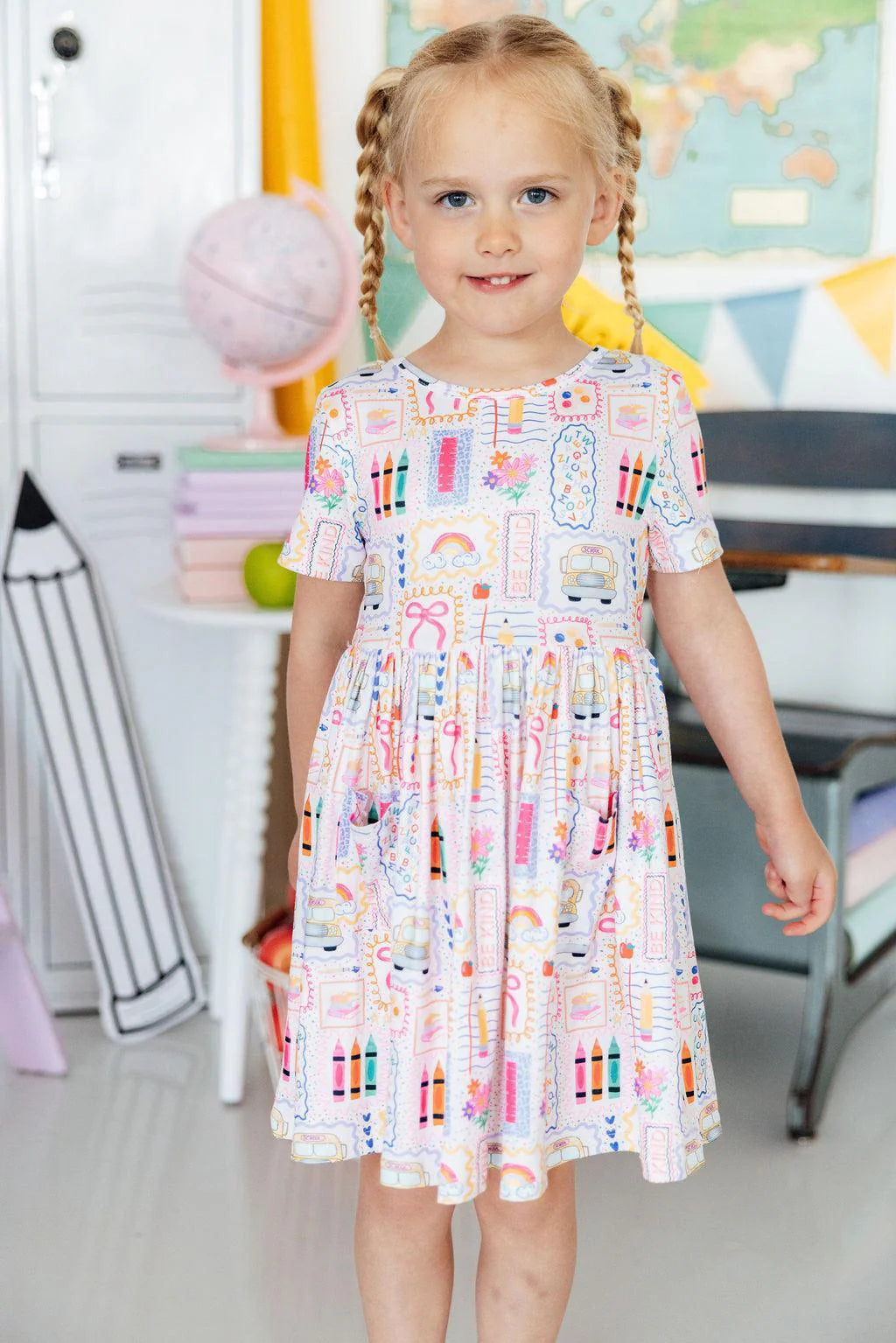 Colorful Cotton Back to School Dress 