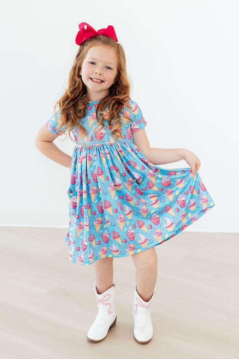 Turquoise Dress with Colorful Ice Cream Cones