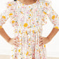 Floral ruffle twirl dress with bunnies
