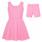 Neon Pink Scallop Dress with Shorts