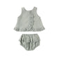 Ruffled Tulip Top + Bloomer Set // Sage