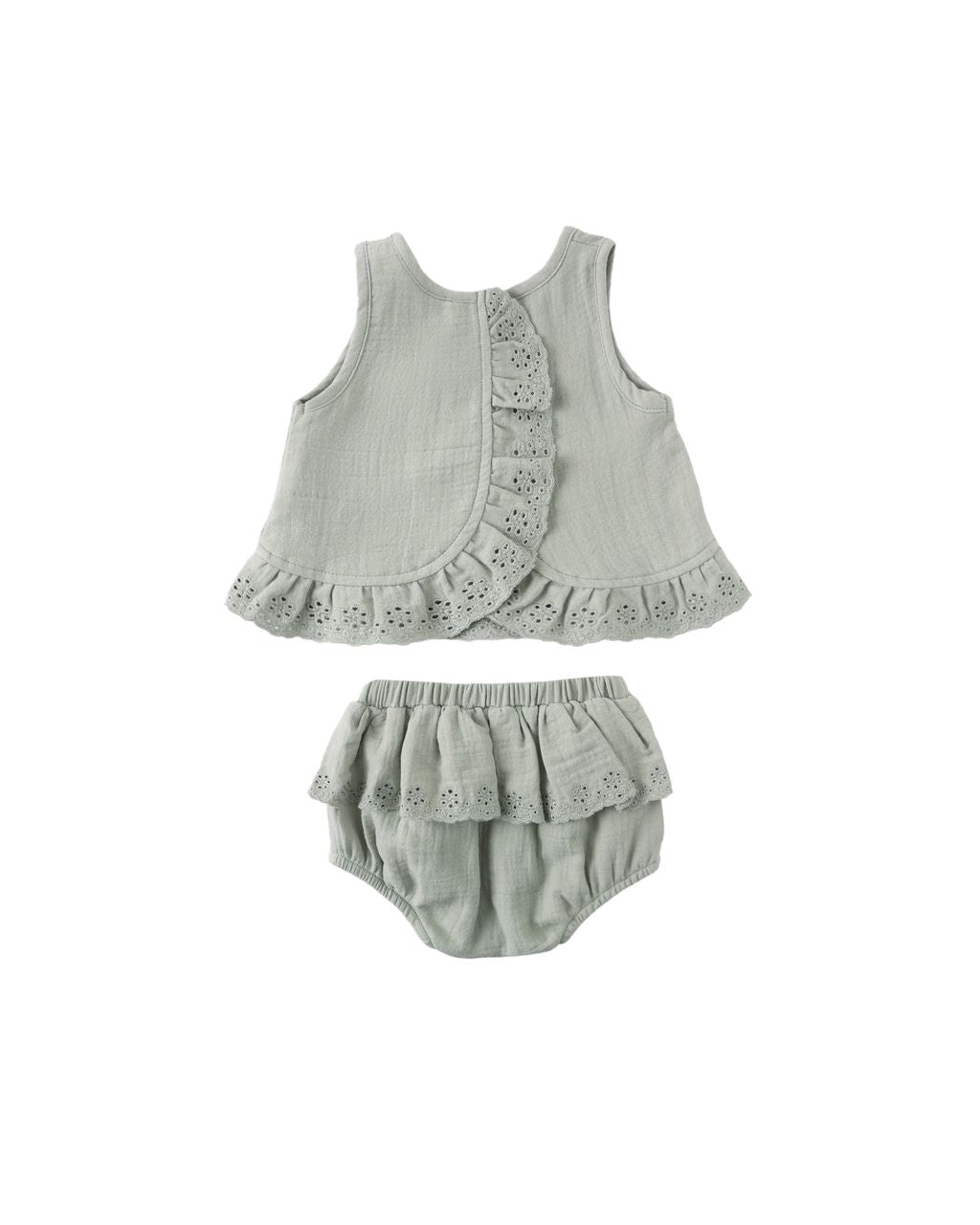 Ruffled Tulip Top + Bloomer Set // Sage