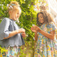 Girls Autumn Dress // Blue Large Stretch Floral