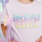 Pastel Rainbow Birthday Girl Patch Short Sleeve T-Shirt