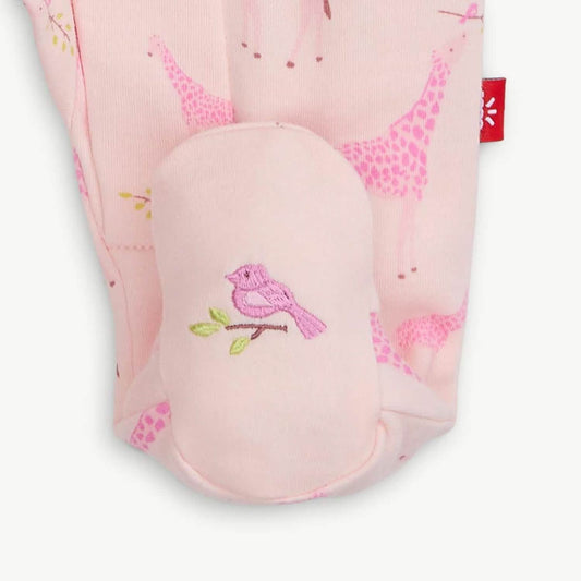 Pink Jolie Giraffe Organic Cotton Magnetic Footie