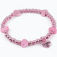 Pink Heart Stretch Beaded Bracelet