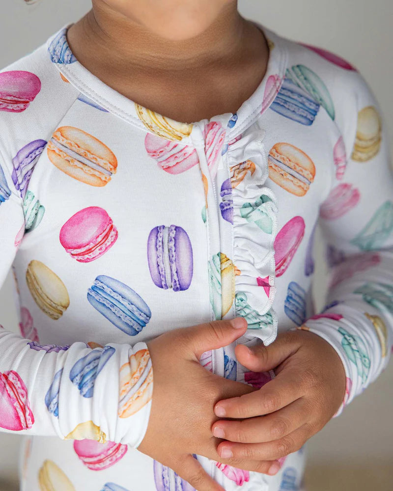 Madeleine Ruffled Ruffled Zippered Footie