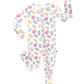 Baby footie with colorful macaroons pattern 