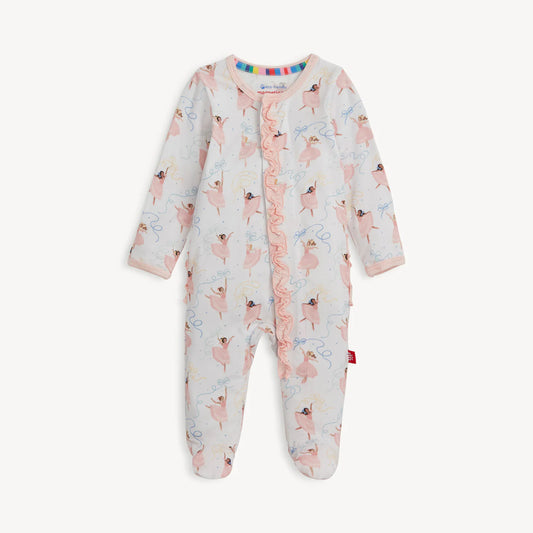 Pretty Plies Modal Magnetic Footie w/ Ruffle