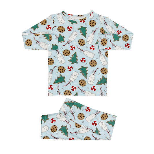 Santa's Cookies Blue Pajamas