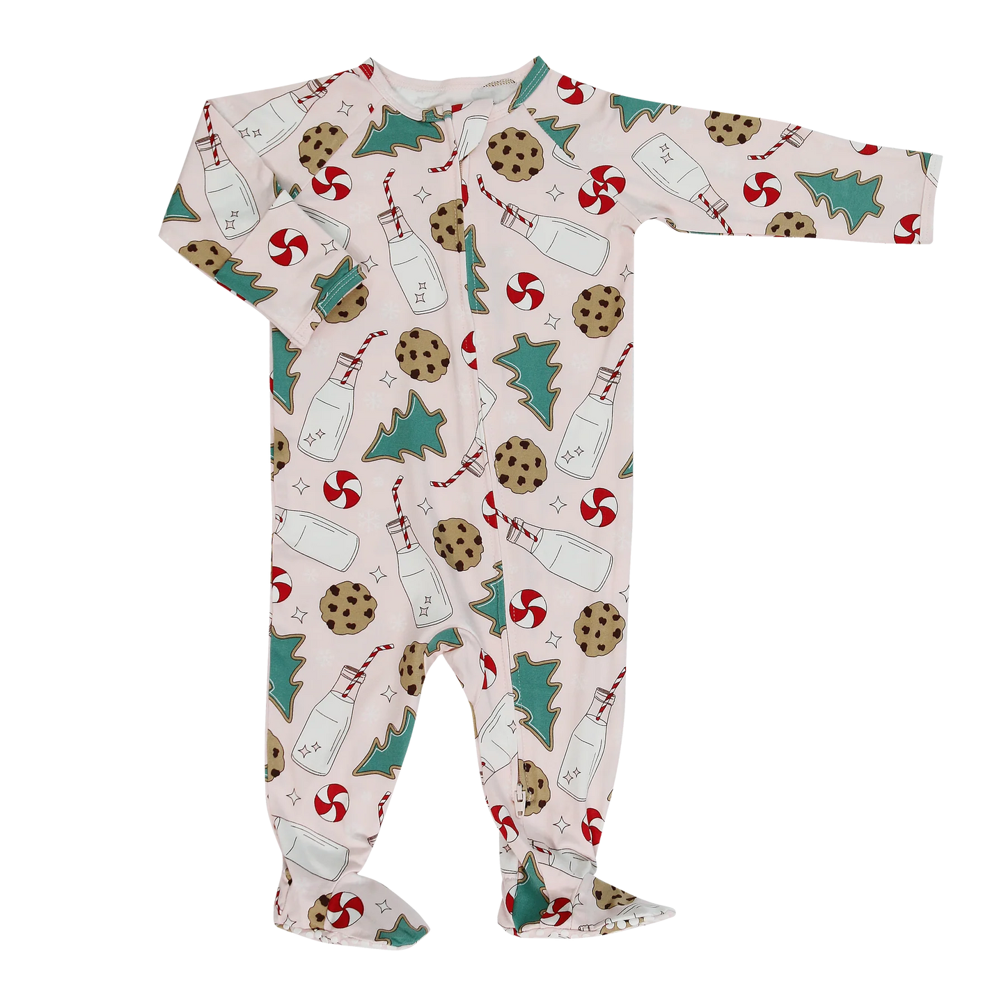 Christmas Cookies and milk footie