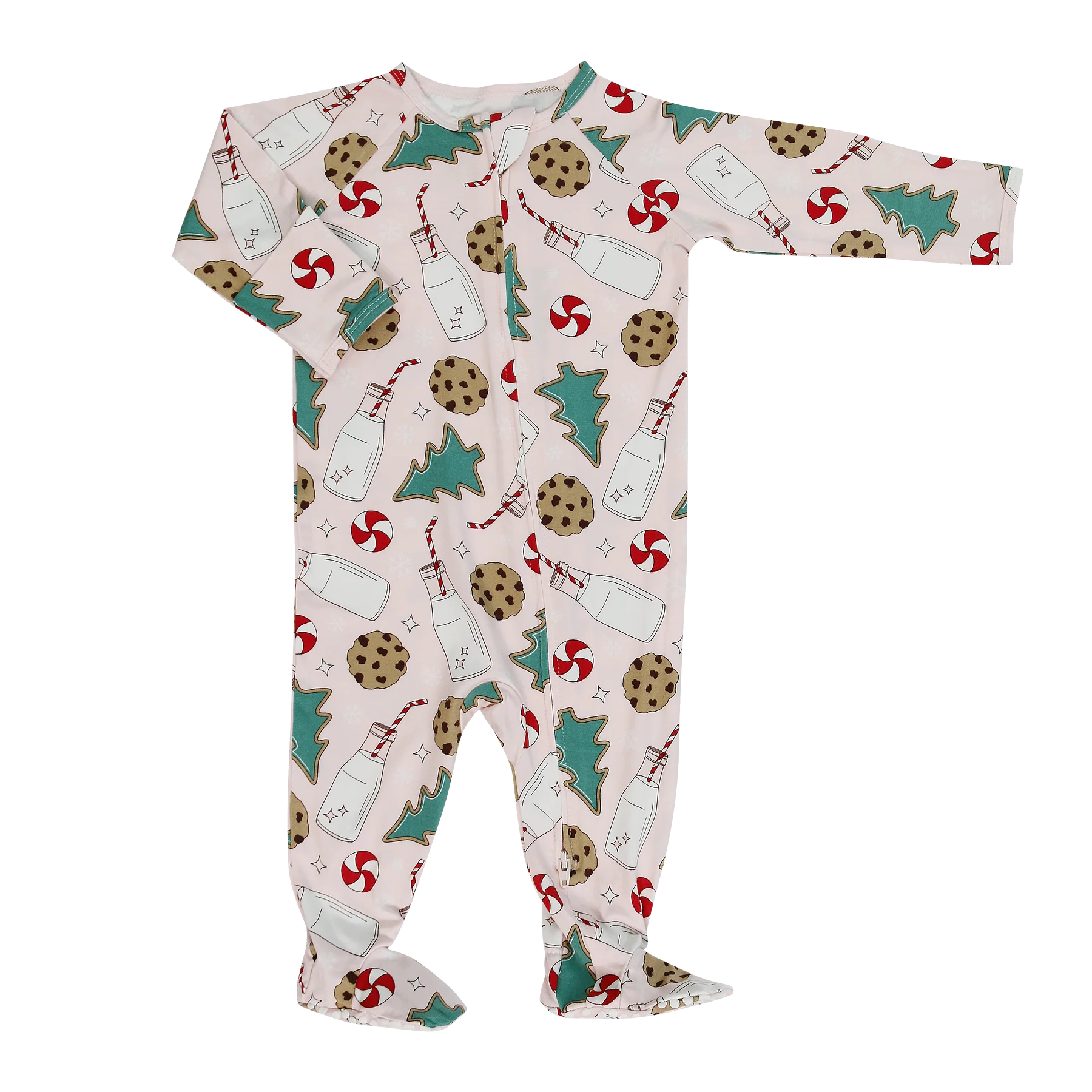 Christmas Cookies and milk footie