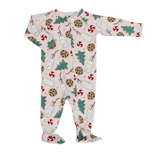 Christmas Cookies and milk footie