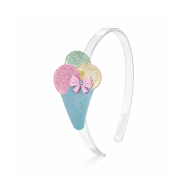 Colorful ice cream cone headband with a bow 