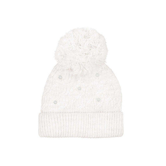 Pearl Knit Hat // White 10308-89