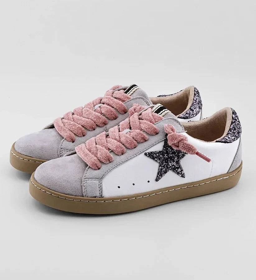 Paula Mini Pewter Glitter Star Sneakers