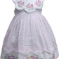 Pink Gingham dress with scalloped bunny bib