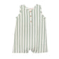 Green Striped romper with buttons 