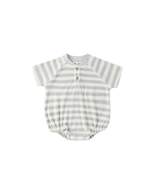Blue and white Striped baby romper 