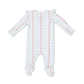 Antoinette Stripe 2-Way Ruffle Sleeve Zipper Footie