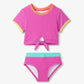 Pink two-piece swimsuit with a tie detail 
