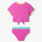 Rose Violet Short Sleeve Tankini Set