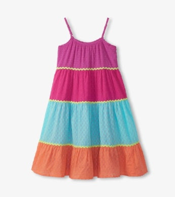 Rainbow Color Block Midi Dress