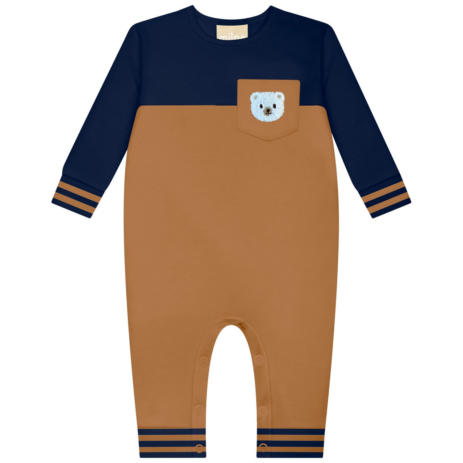 Chlidren's jumpsuit with a teddy bear applique