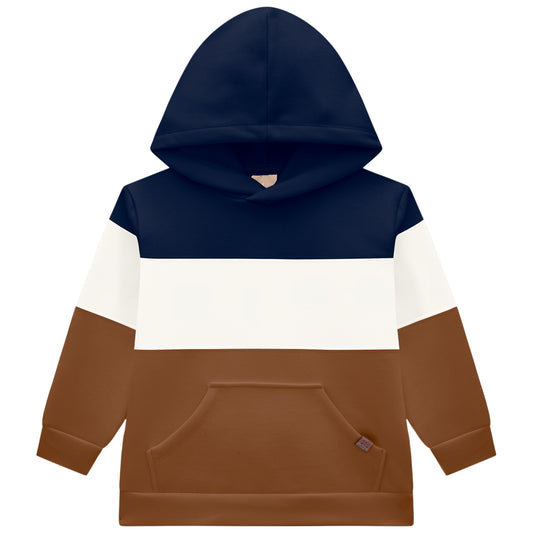 Children's navy colorblock hoodie