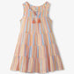 Striped dress with pom-pom details 