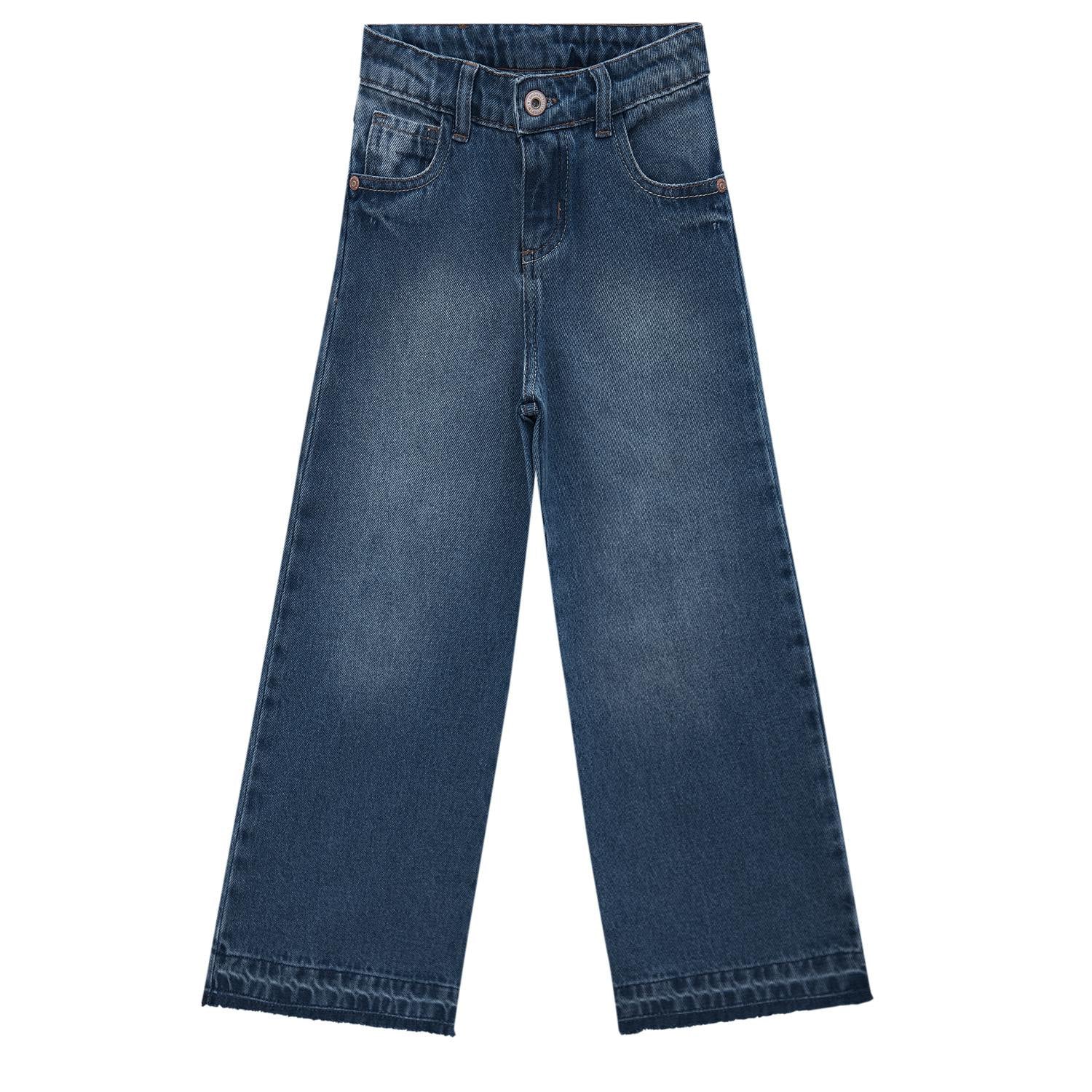 Pair of wide-leg blue jeans