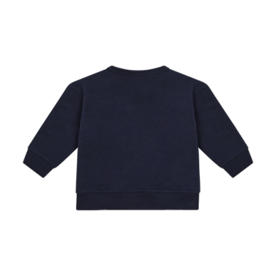 A navy blue long-sleeve baby sweatshirt 