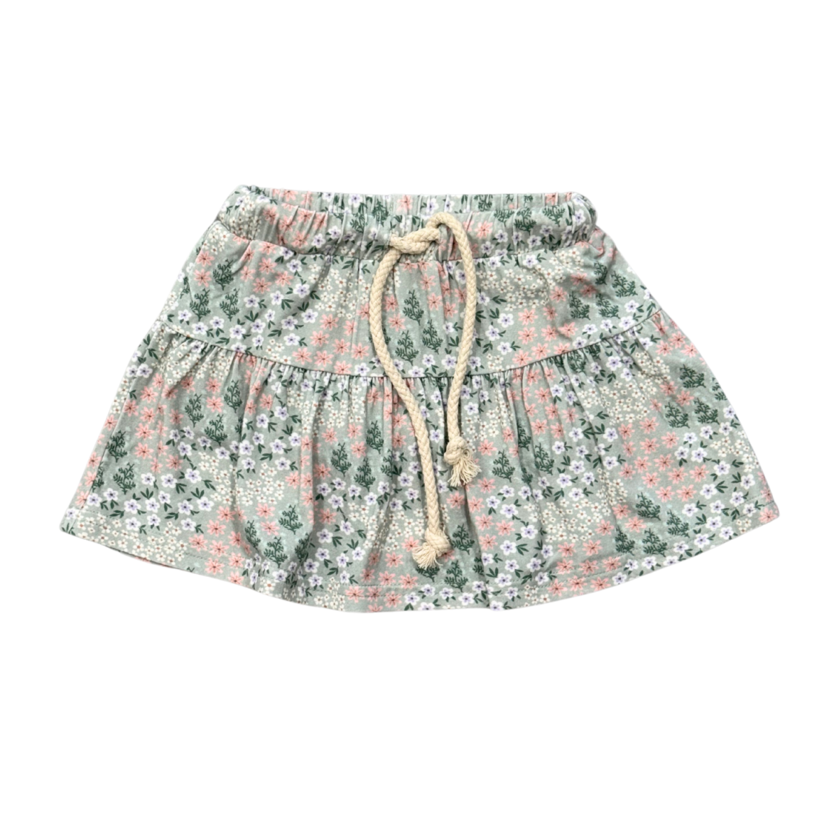 Spring Mauve Ruffle Top & Floral Skort