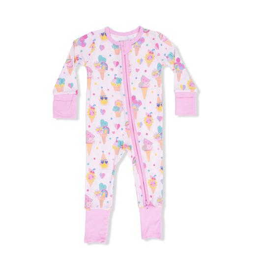 Ice Cream Fun Crew 2-Way Zipper Romper