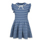 Flutter Short Sleeve Pleated Sweater Dress