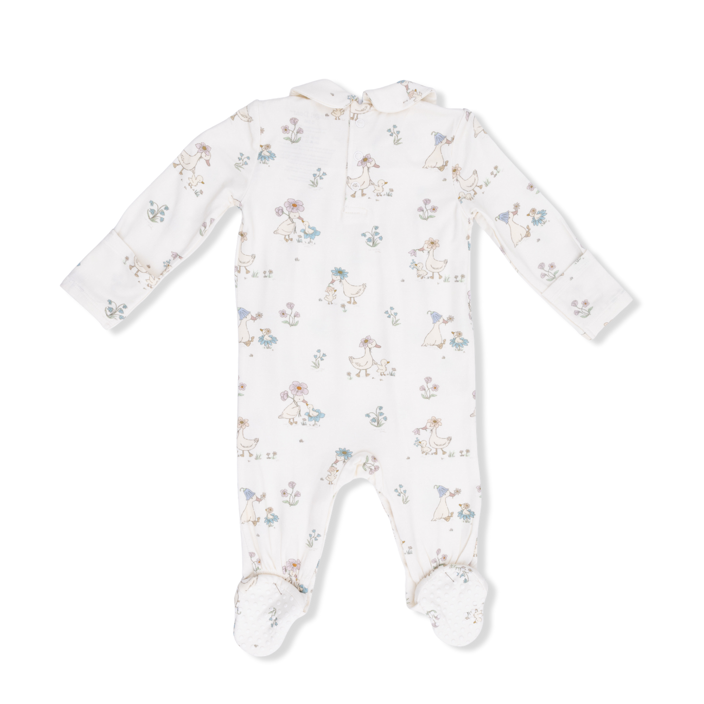 Flower Ducklings // Smocked Peter Pan Snap Footie