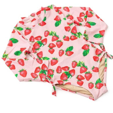 Strawberry Bliss Rashguard One Piece Swimsuit