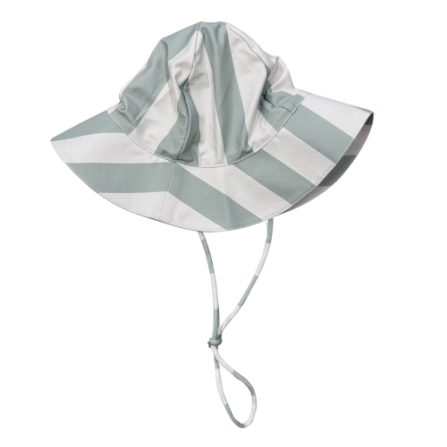 Striped sun hat with a chin strap