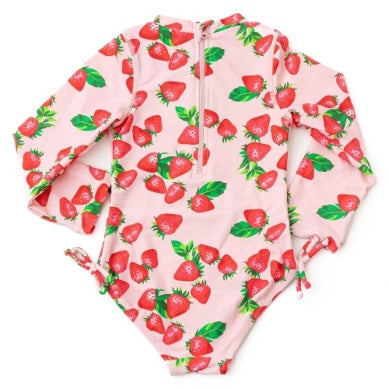 Strawberry Bliss Rashguard One Piece Swimsuit