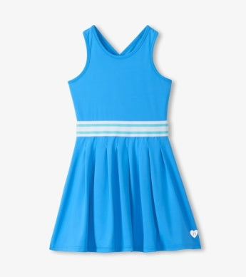 Blue active dress  with pleated skirt
