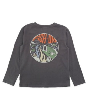 Fish On Long Sleeve Tee // Ash Gray