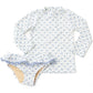 Floral-patterned swimsuit 2 piece rashguard