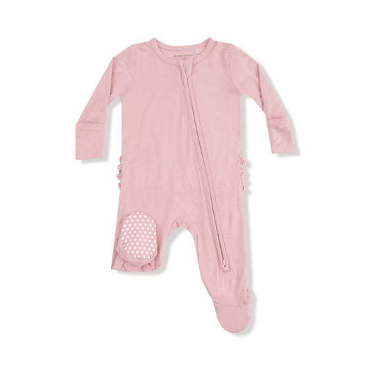 Mellow Rose 2-Way Ruffled Zipper Footie